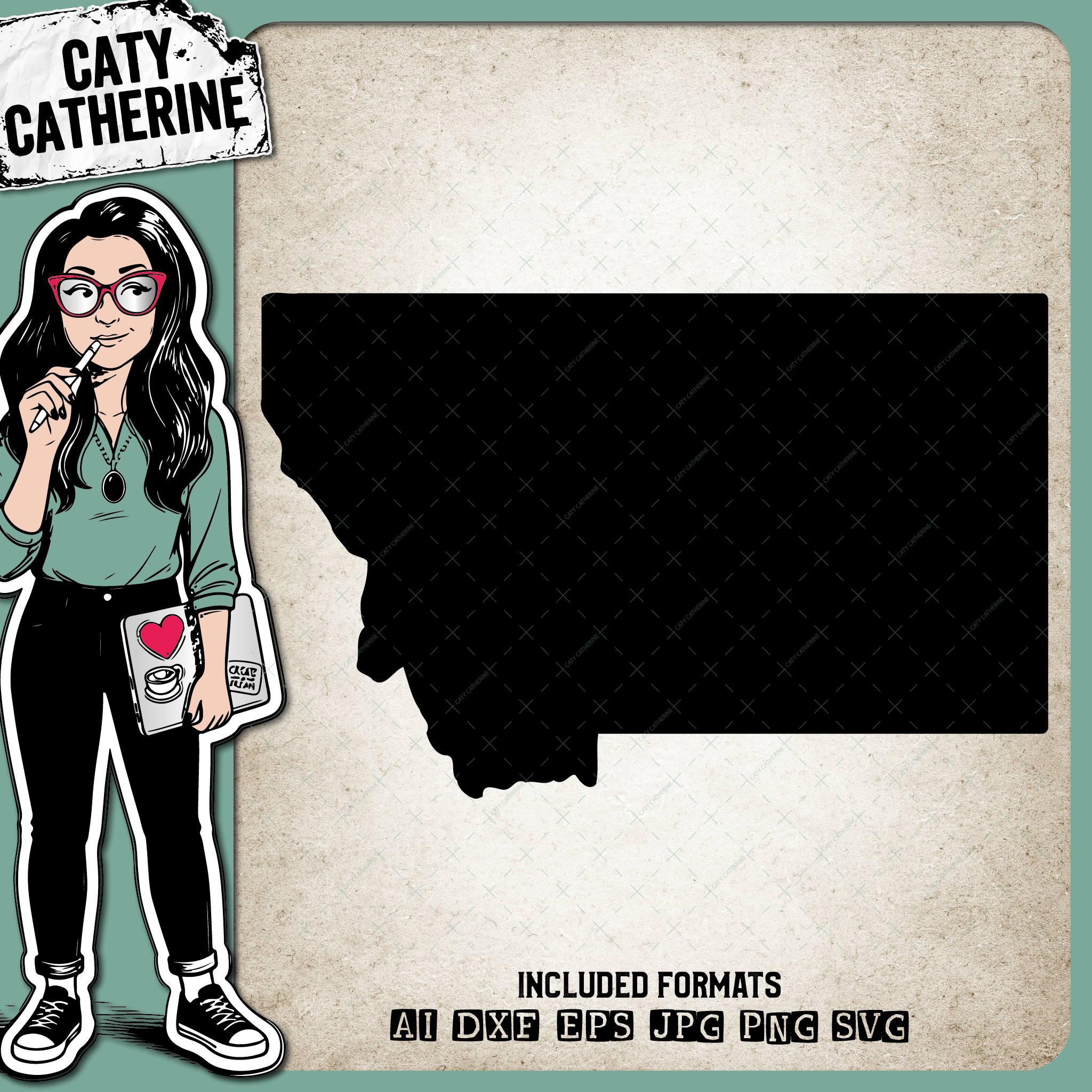 Montana Blank Template US State – Travel SVG Design by Caty Catherine