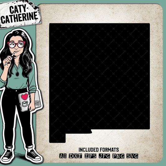 New Mexico Blank Template US State – Travel SVG Design by Caty Catherine