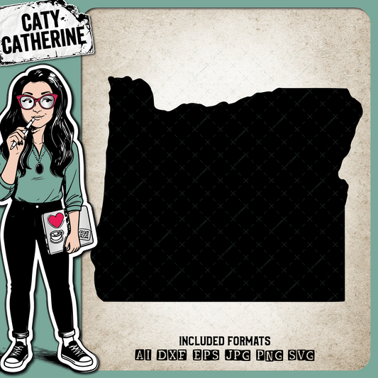 Oregon Blank Template US State – Travel SVG Design by Caty Catherine