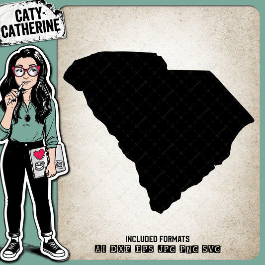 South Carolina Blank Template US State – Travel SVG Design by Caty Catherine