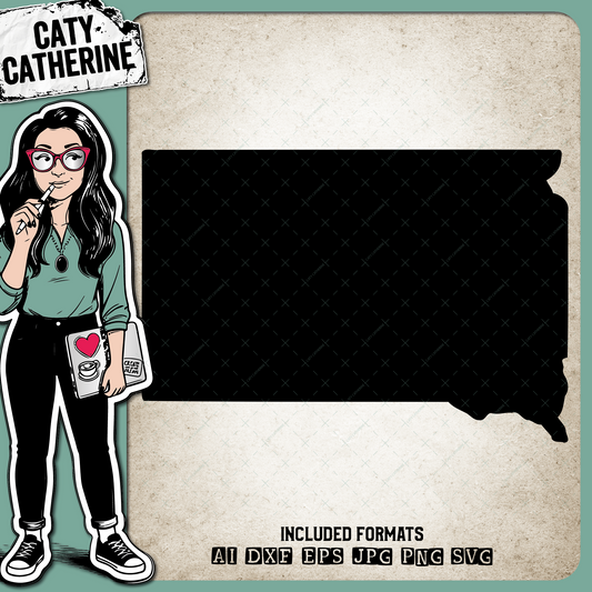 South Dakota Blank Template US State – Travel SVG Design by Caty Catherine