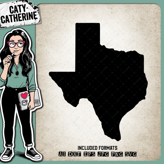 Texas Blank Template US State – Travel SVG Design by Caty Catherine