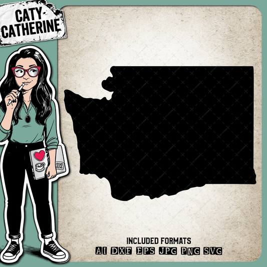 Washington Blank Template US State – Travel SVG Design by Caty Catherine