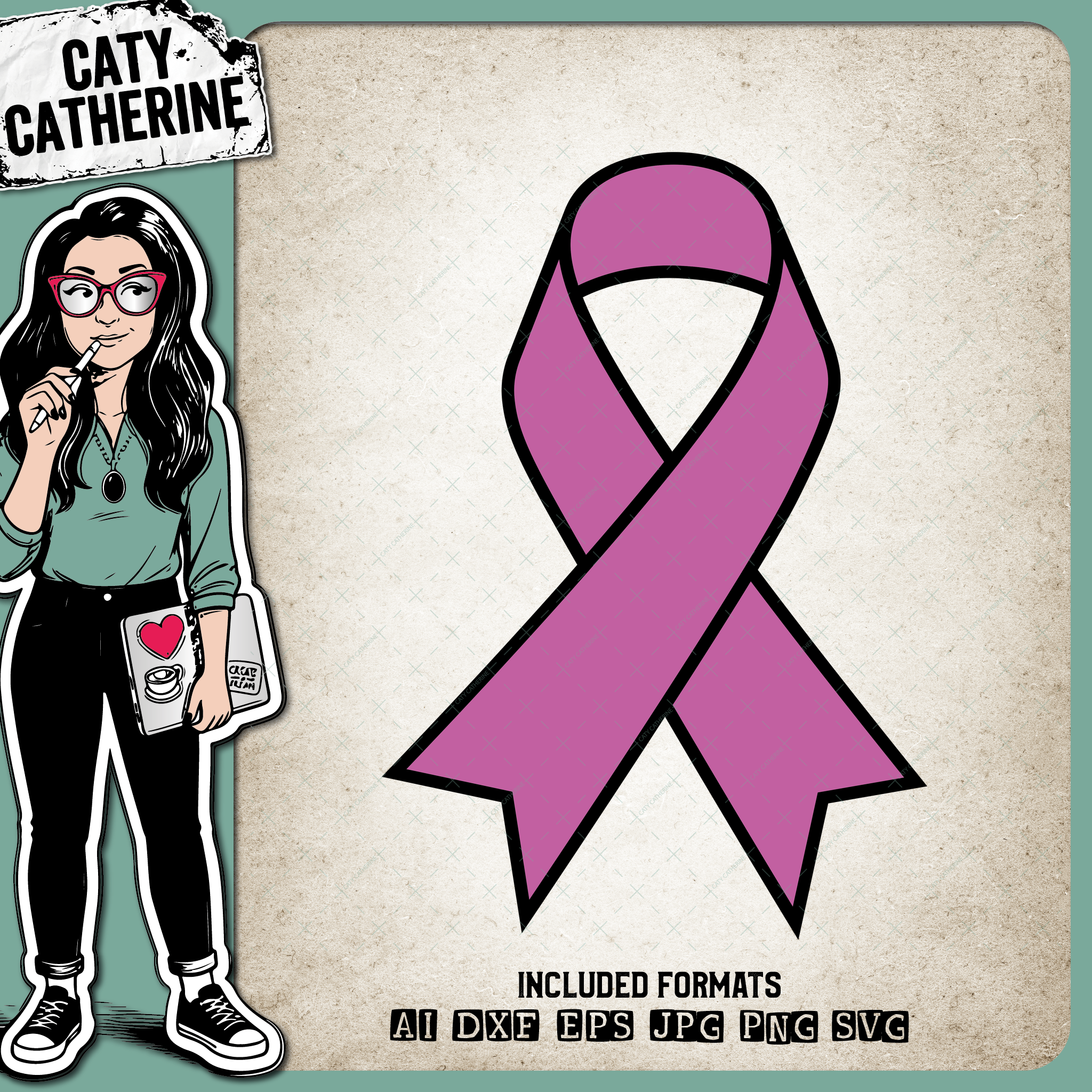 Cancer Ribbon – Health SVG Design by Caty Catherine