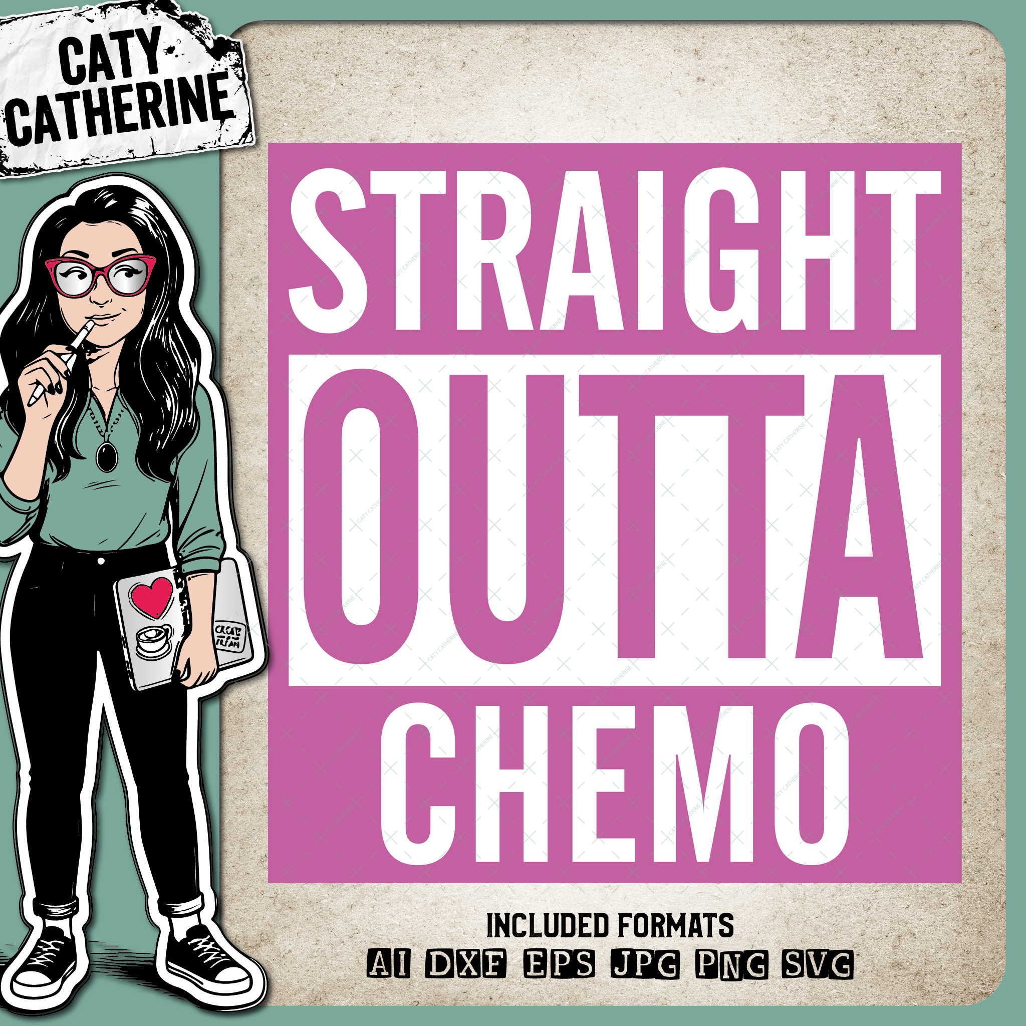 Straight Outta Chemo Cancer Awareness – Health SVG Design by Caty Catherine