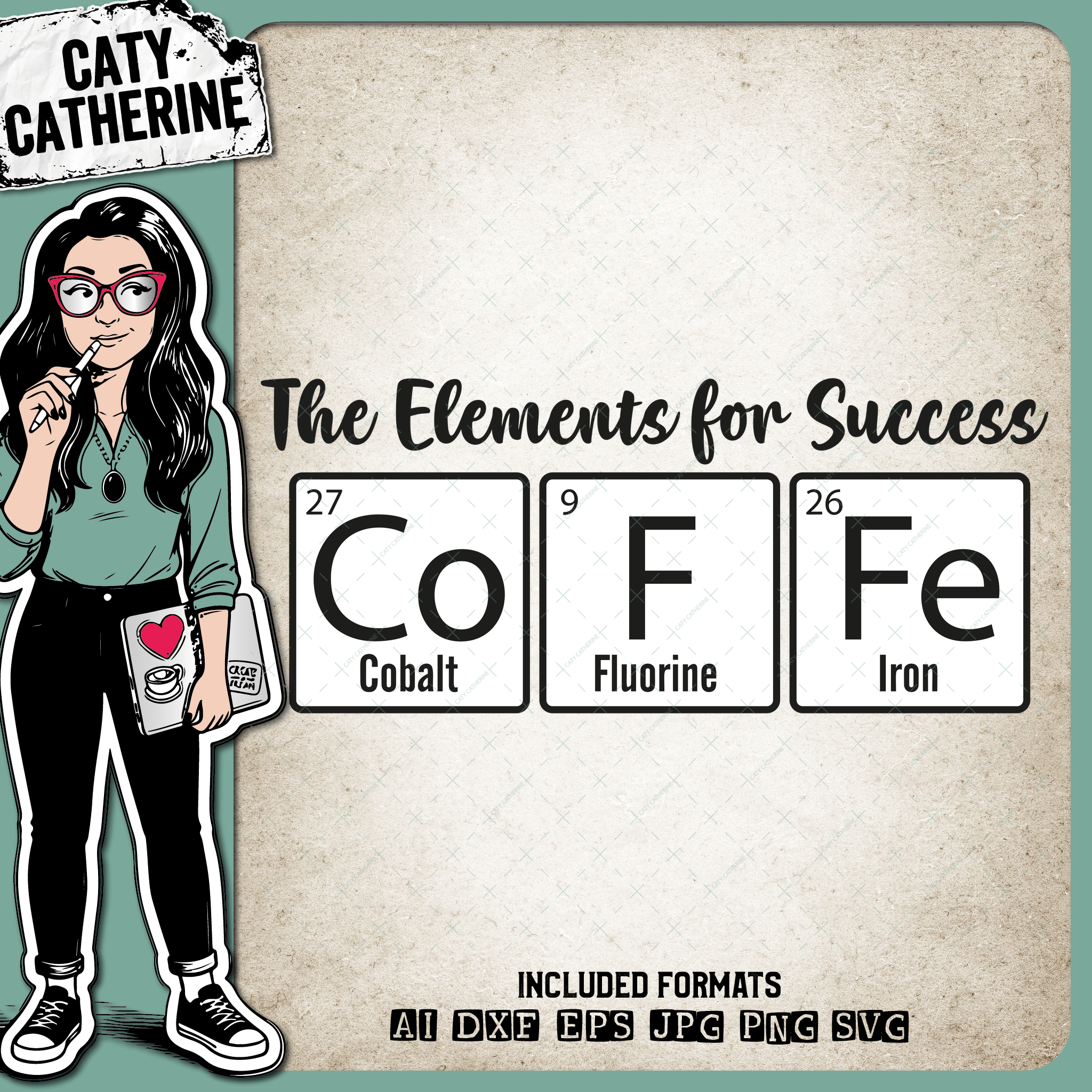 COFFEE The Elements Of Success Periodic Table – Food & Drink SVG Design by Caty Catherine
