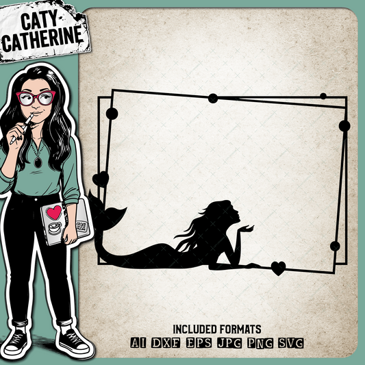 Mermaid Frame Rectangles – Creative Elements SVG Design by Caty Catherine