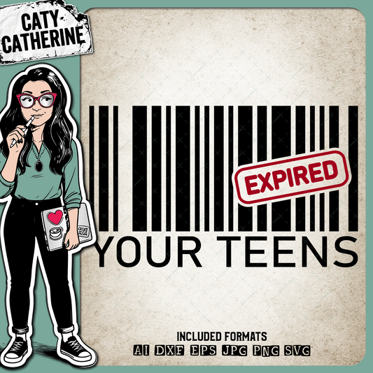 Bar Code Funny Teens Expired 20th Twentieth – Birthday SVG Design by Caty Catherine