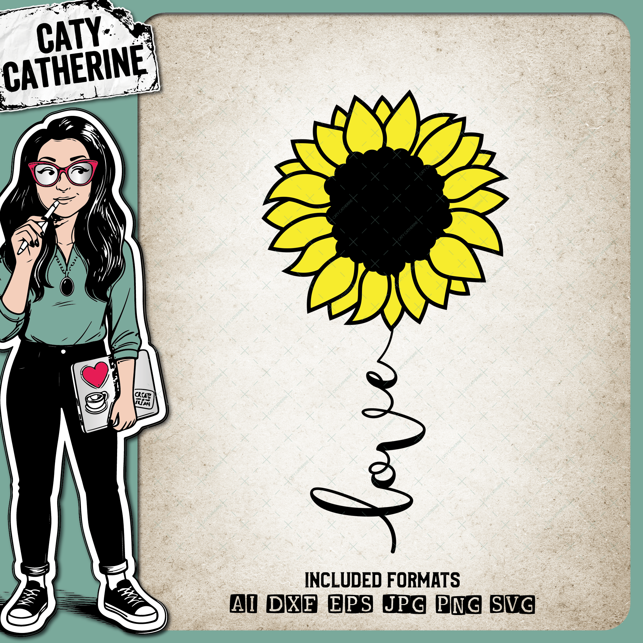 Love Inspirational Sunflower – Quotes & Sayings SVG Design by Caty Catherine
