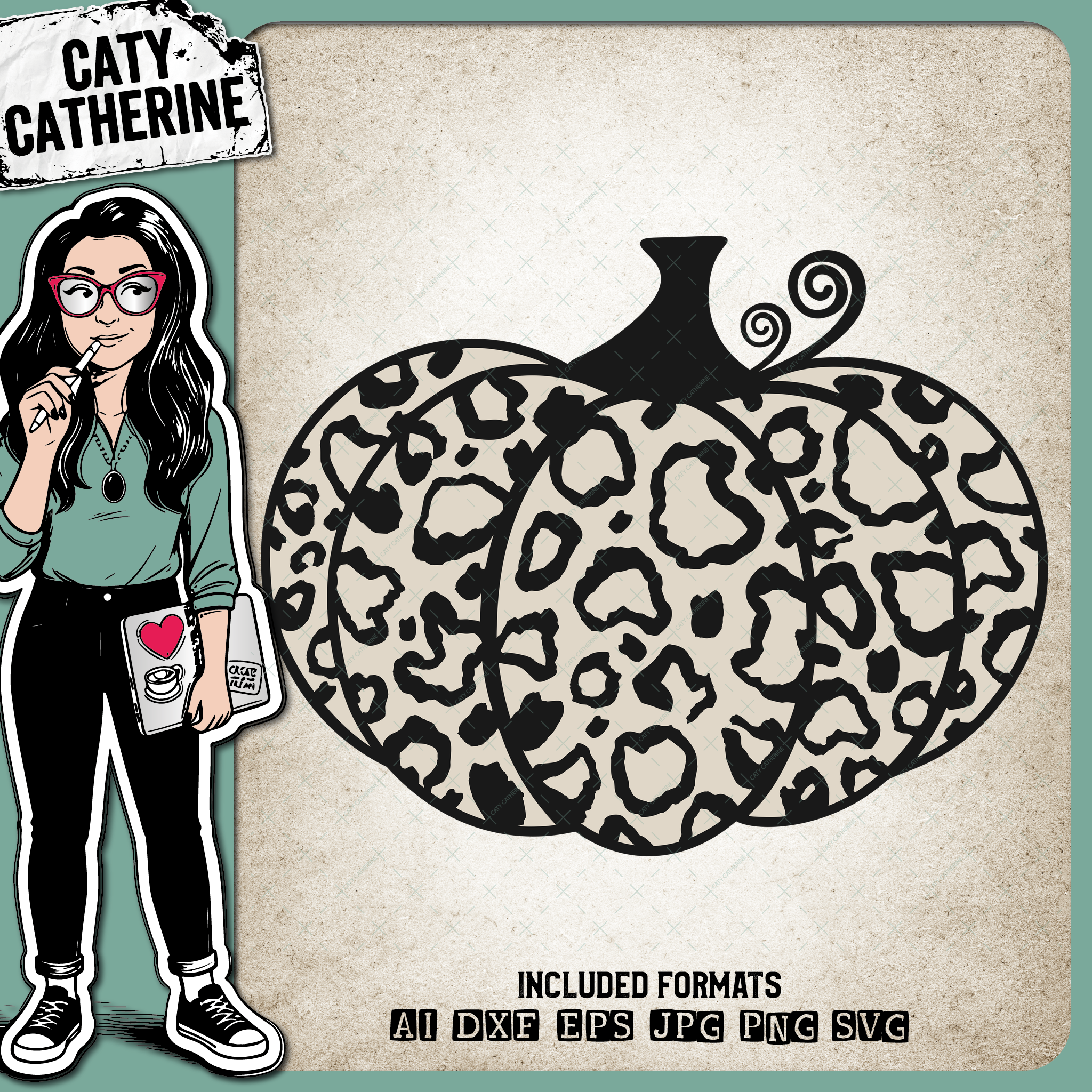 Animal Leopard Print Pumpkin Fall Autumn – Seasonal SVG Design by Caty Catherine