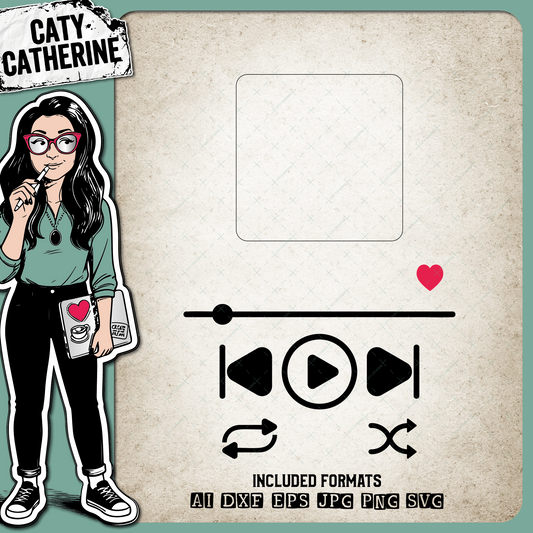 Music Player Song Buttons Couple Wedding Love Song – SVG Design by Caty Catherine