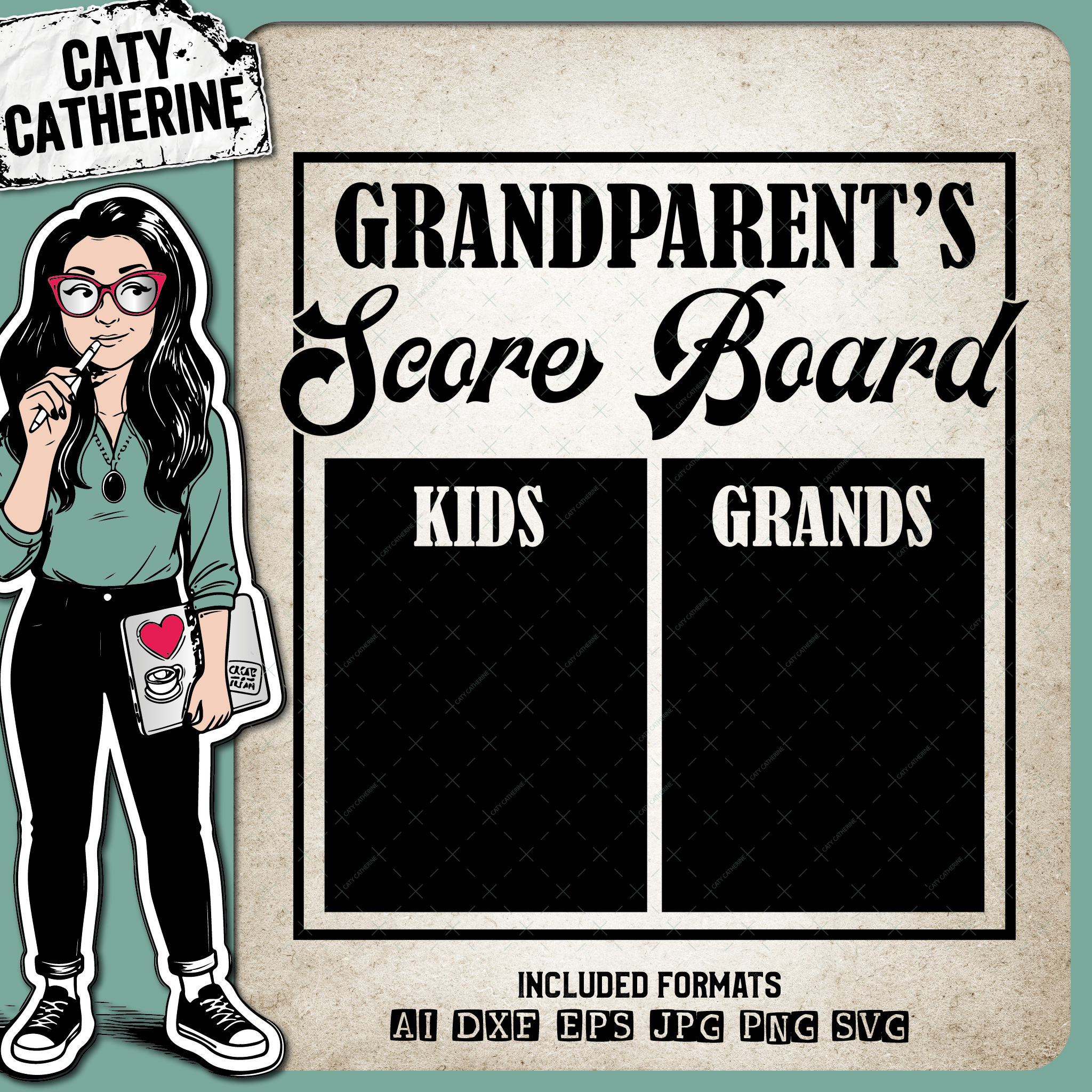 Grandparents' Score Board Kids Grandkids – Family SVG Design by Caty Catherine