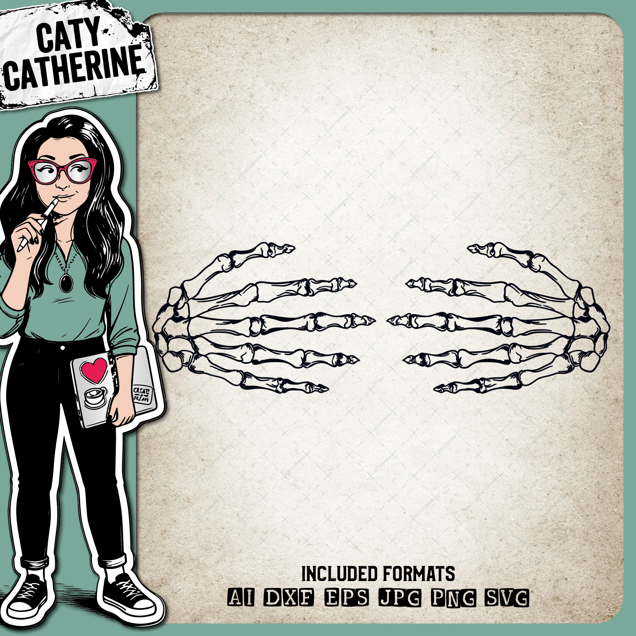 Skeleton Hands Holding Boobs Funny Halloween – SVG Design by Caty Catherine