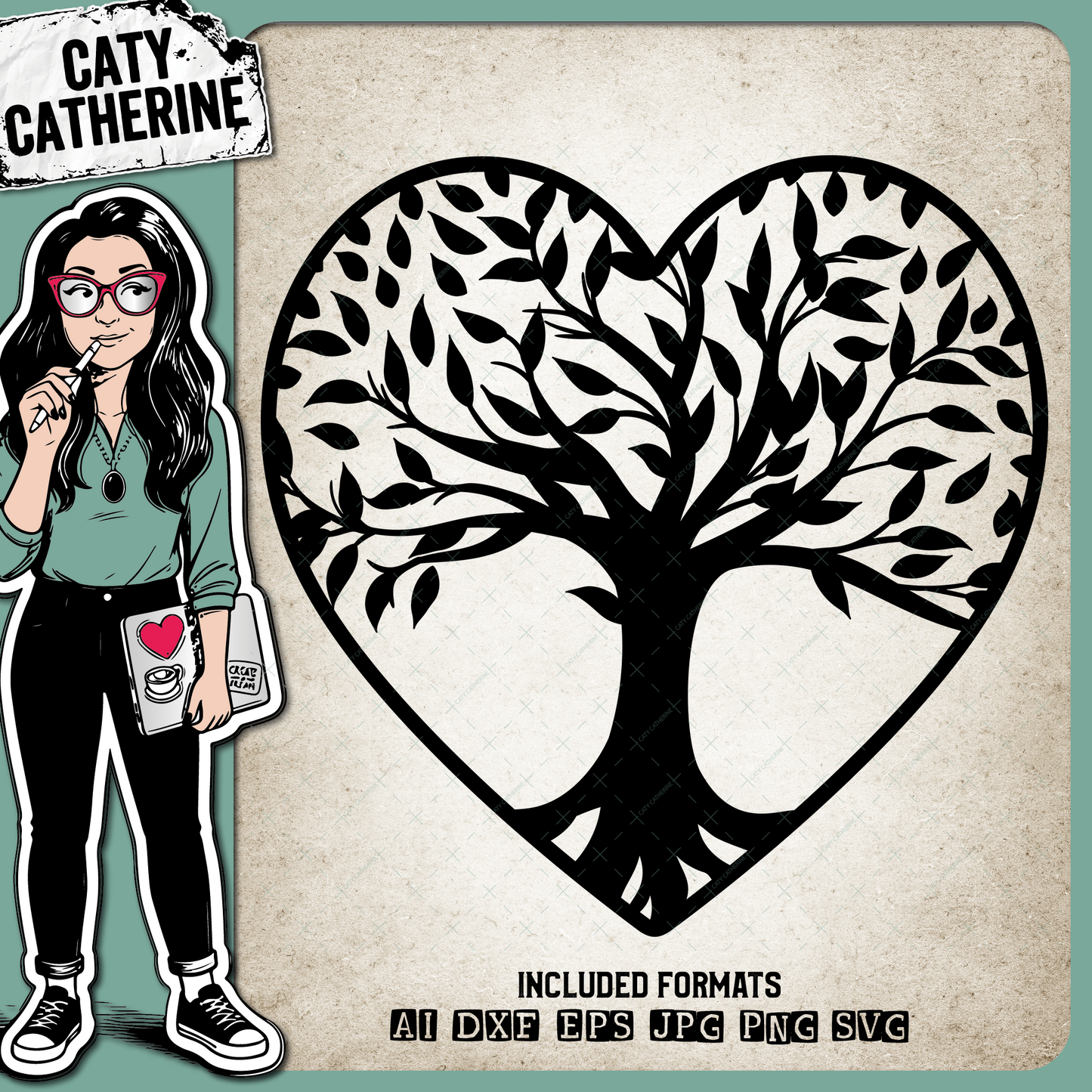 Love Heart Tree – SVG Design by Caty Catherine