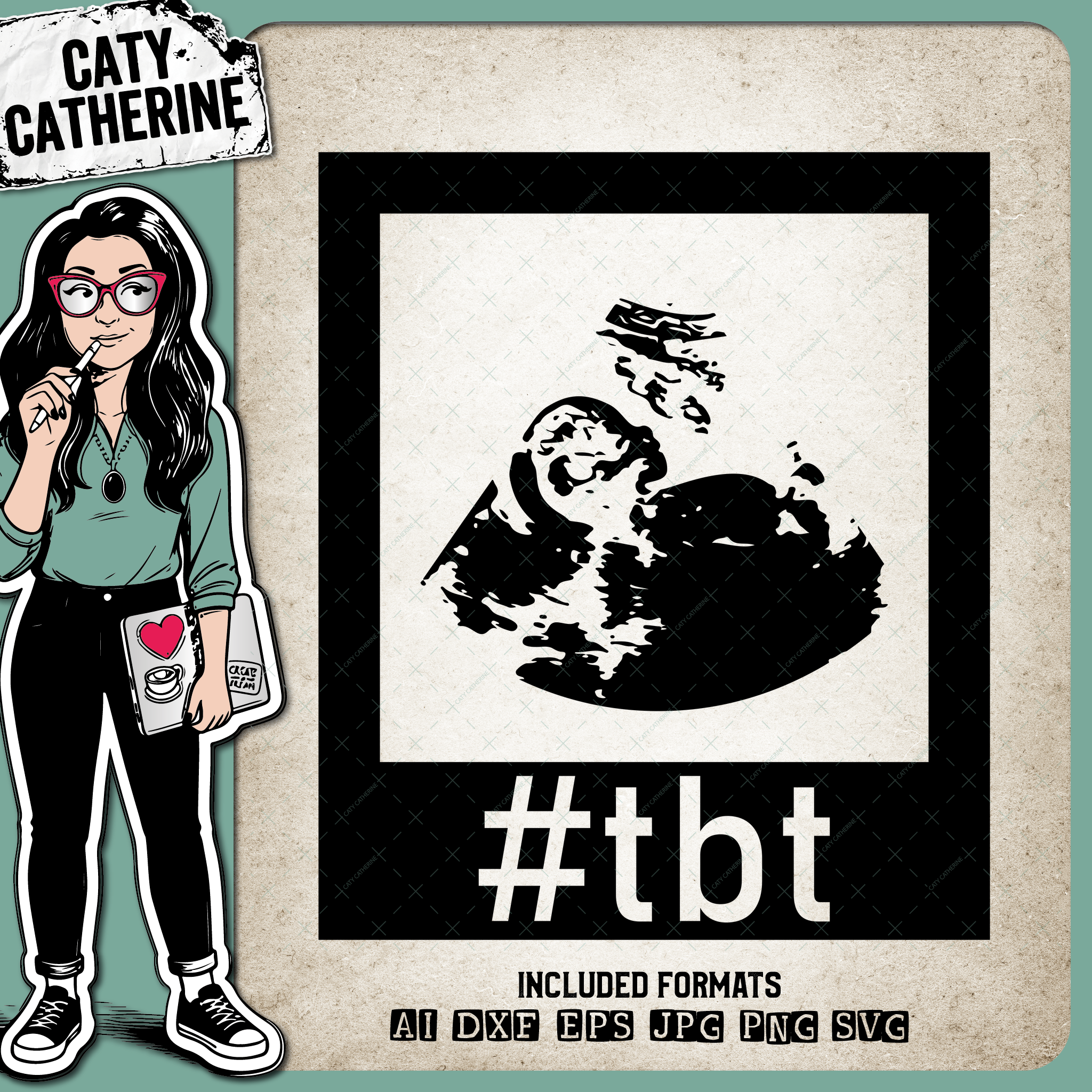 Hashtag Throwback To #tbt Baby Scan Polaroid Picture Newborn – Babies & Kids SVG Design by Caty Catherine