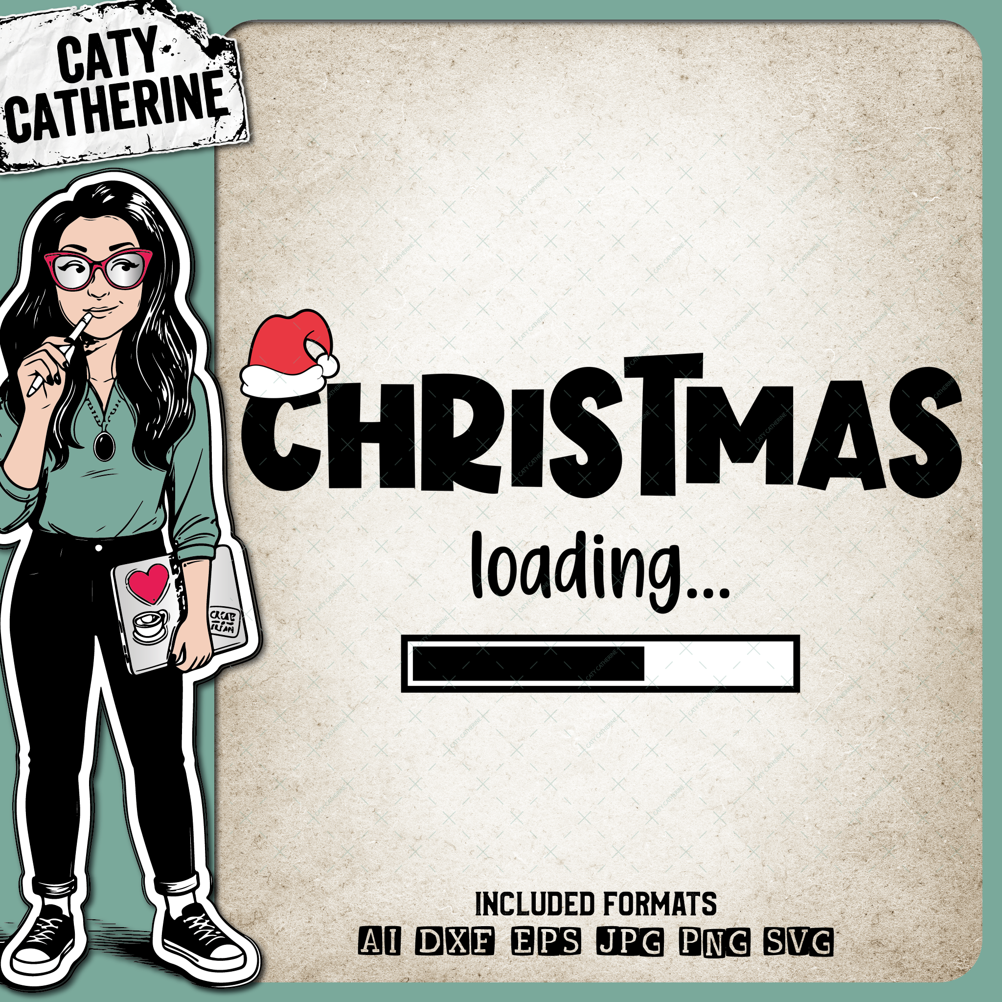Christmas Loading Progress Bar DIY Christmas Jumper – SVG Design by Caty Catherine