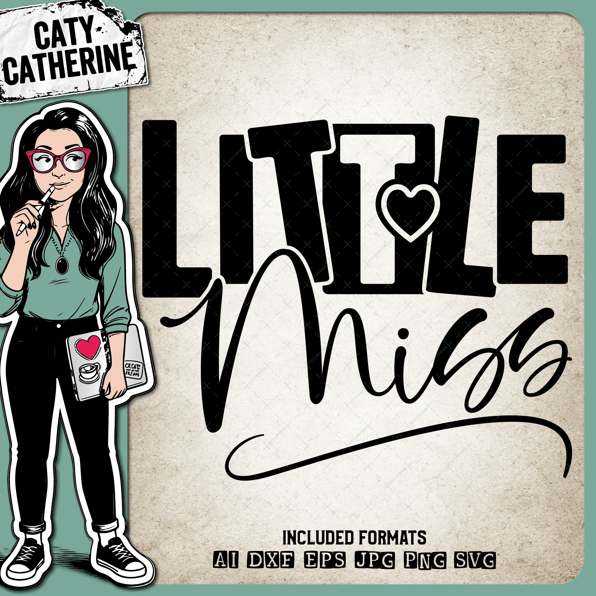 Little Miss Sassy Girl Quote – Quotes & Sayings SVG Design by Caty Catherine