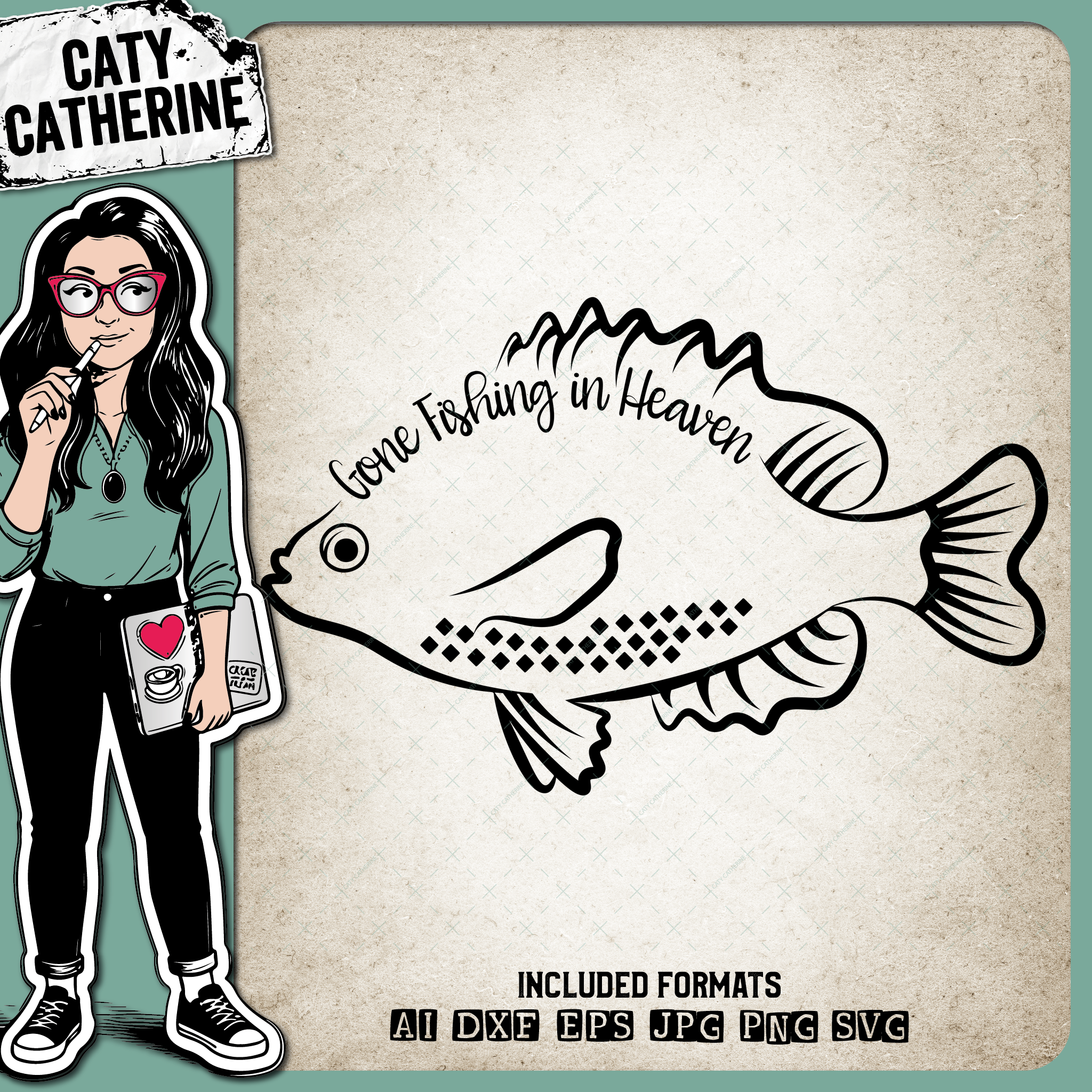 Gone Fishing In Heaven Fisherman Remembrance In Memory Of – SVG Design by Caty Catherine