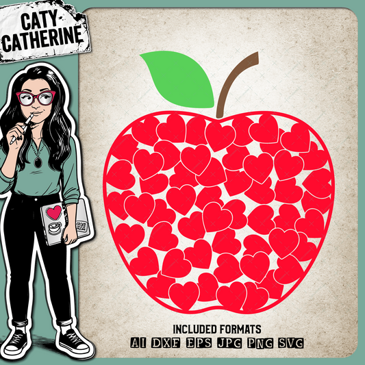 Apple Love Heart Collage – SVG Design by Caty Catherine