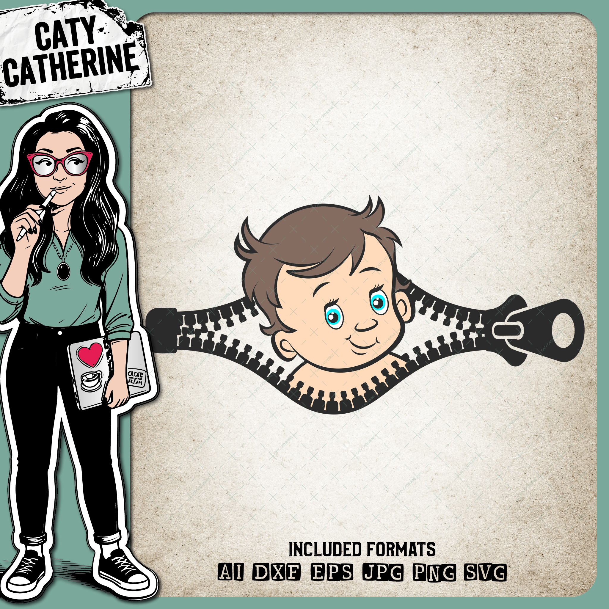 Baby Boy Pregnancy Bump Belly Zipper – Babies & Kids SVG Design by Caty Catherine