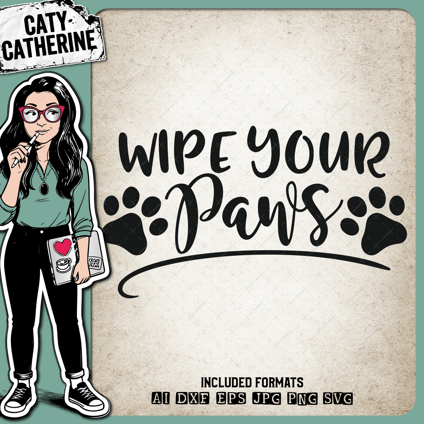 Wipe Your Paws DIY Coir Welcome Mat – Home Decor SVG Design by Caty Catherine