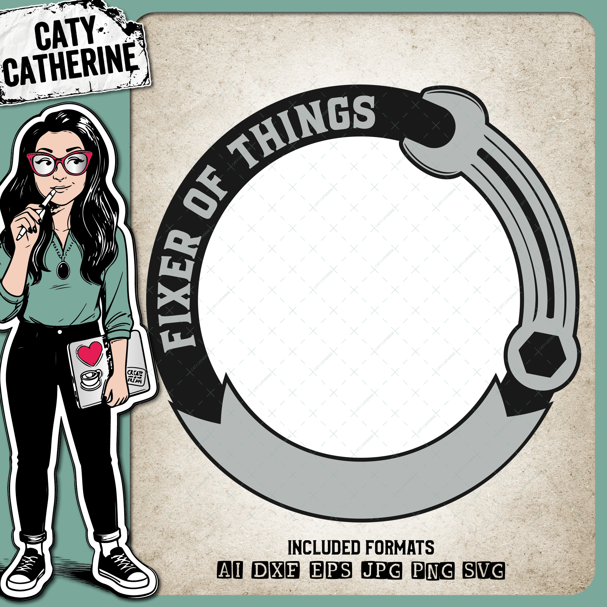 Fixer Of Things Wrench Tool Circle Frame Father's Day – Father’s Day SVG Design by Caty Catherine