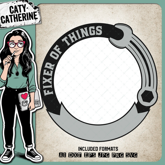 Fixer Of Things Wrench Tool Circle Frame Father's Day – Father’s Day SVG Design by Caty Catherine