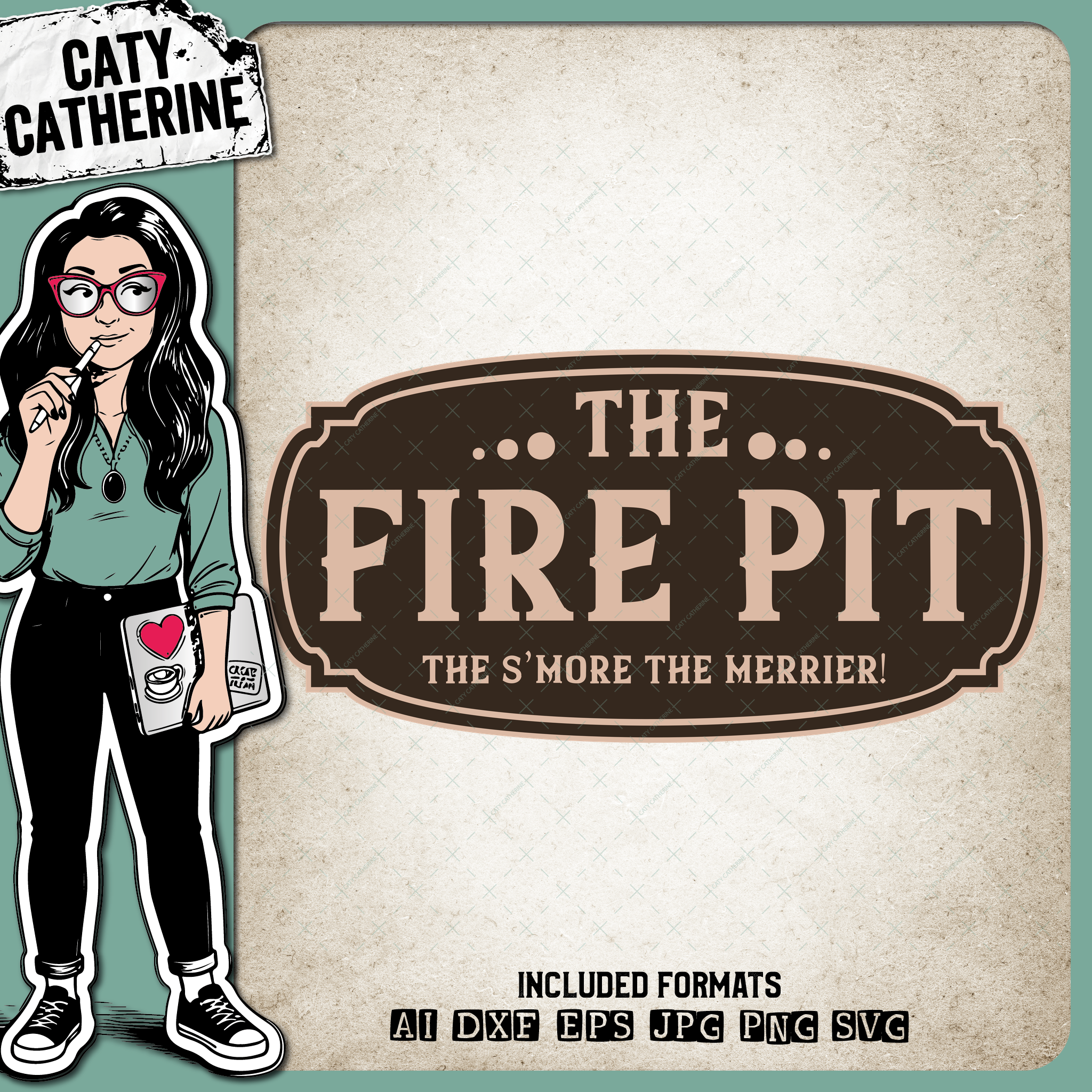 The Fire Pit The S'More ( More ) The Merrier Camp Garden DIY Sign – Food & Drink SVG Design by Caty Catherine