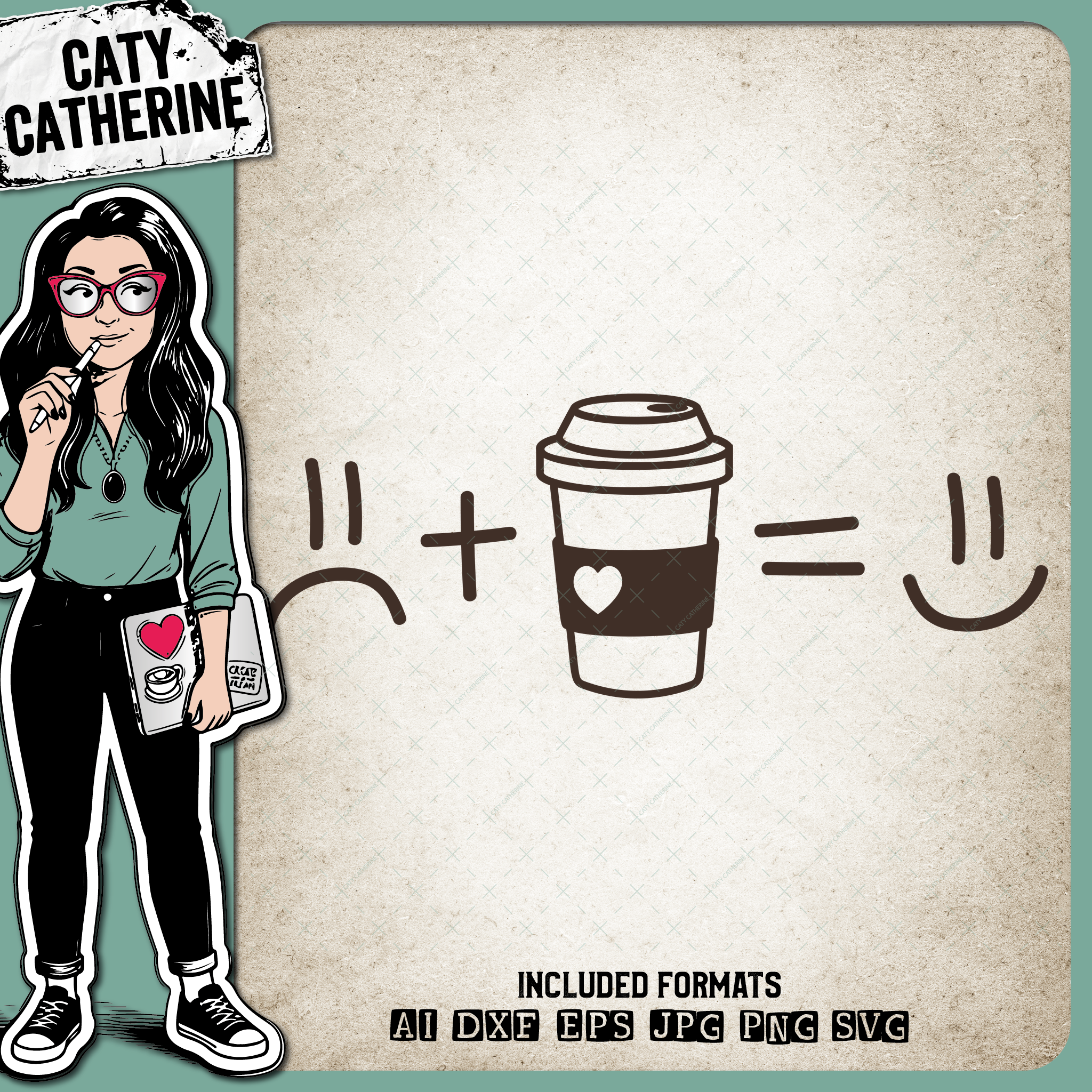 Sad Face Plus Coffee Equals Happy Face Funny Coffee Lover Graphic – Food & Drink SVG Design by Caty Catherine