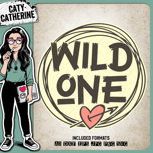 Wild One Boho Love Heart Circle Graphic – Quotes & Sayings SVG Design by Caty Catherine