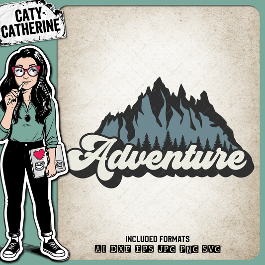 Adventure Graphic with Mountains Nature Outdoors Lover – SVG Design by Caty Catherine