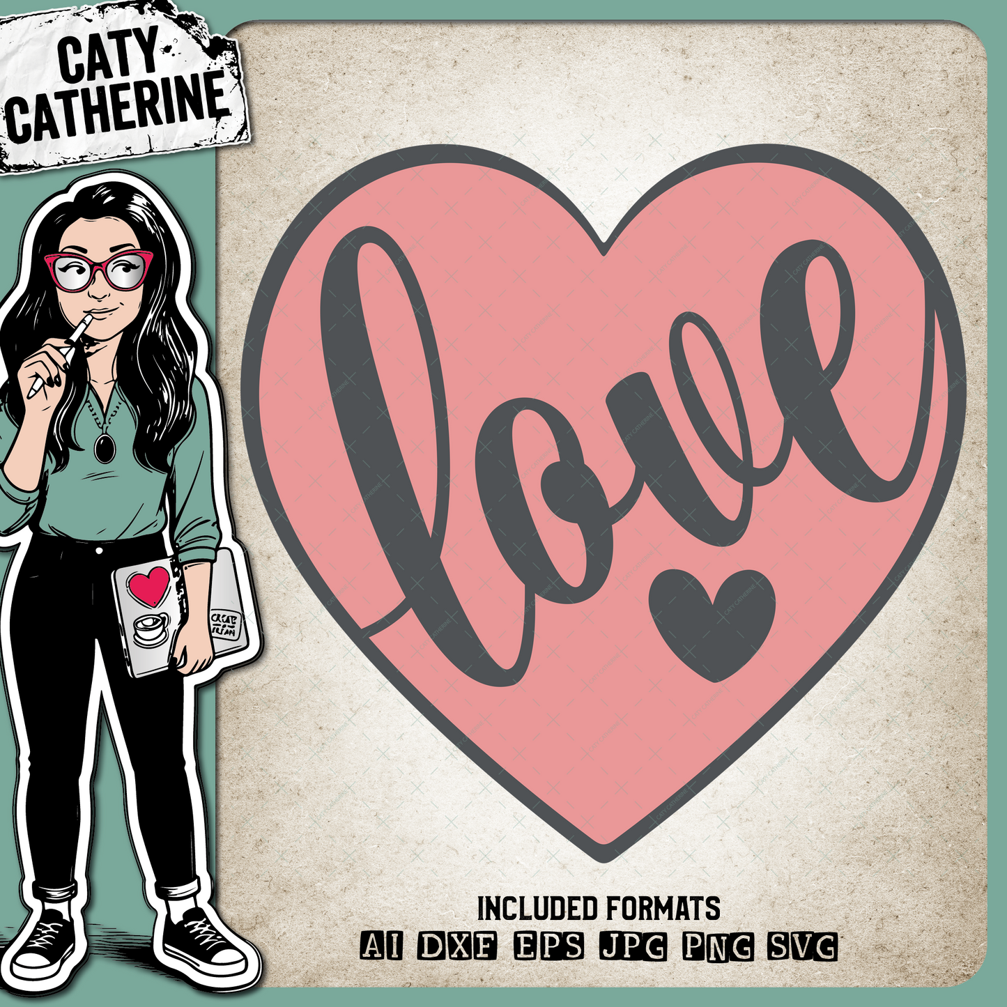 Love Heart Graphic – SVG Design by Caty Catherine