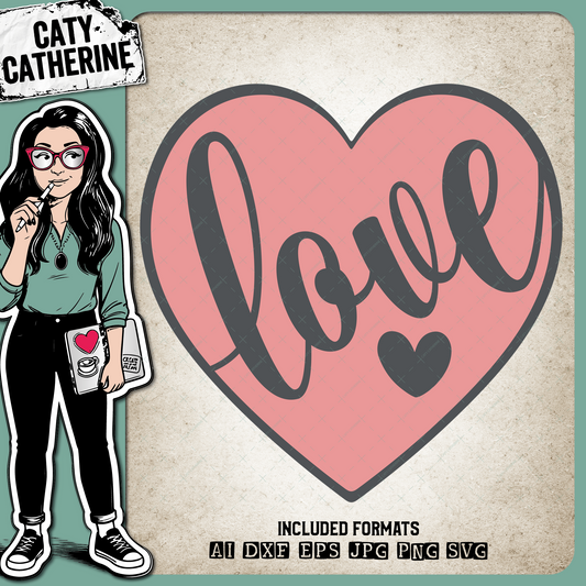 Love Heart Graphic – SVG Design by Caty Catherine