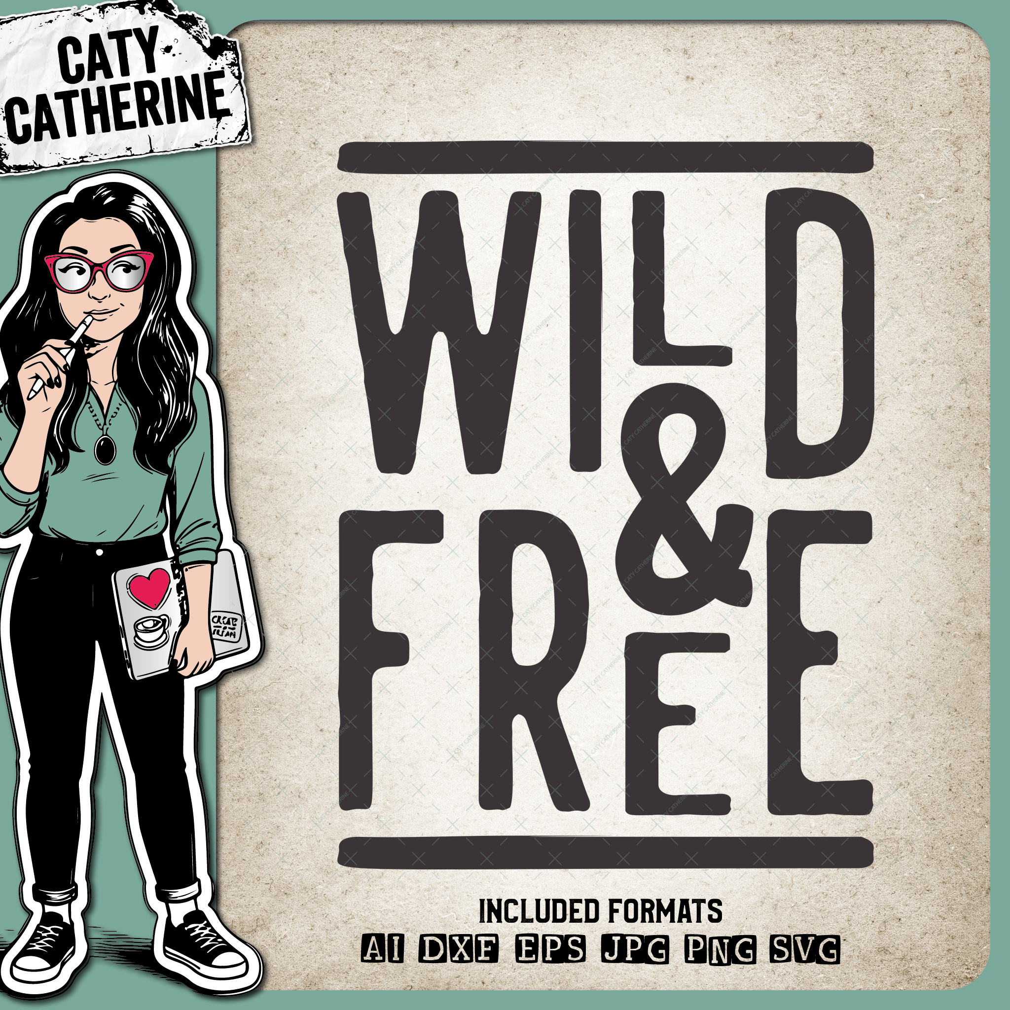 Wild & Free Travel Adventure Graphic Inspirational Quote – Quotes & Sayings SVG Design by Caty Catherine