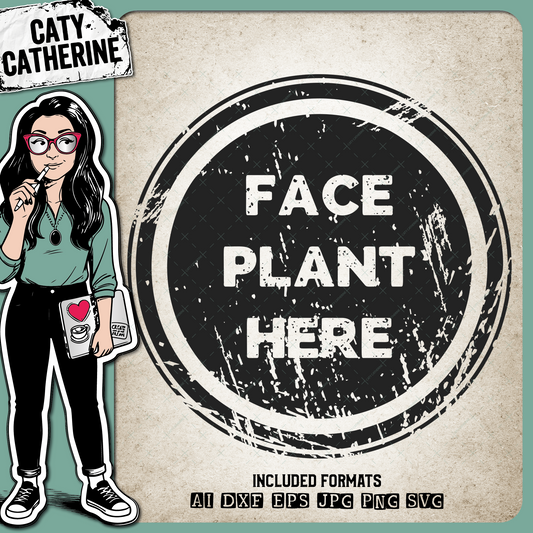 Stress Reduction Kit Face Plant Here Distressed Grunge Funny Graphic – Home Decor SVG Design by Caty Catherine