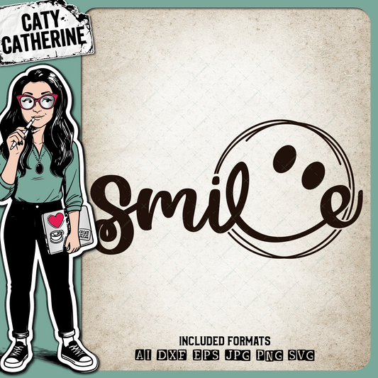 Smile Graphic With Cute Smiley Face – Quotes & Sayings SVG Design by Caty Catherine
