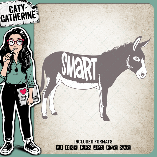 Smart Ass Funny Donkey Graphic – Quotes & Sayings SVG Design by Caty Catherine