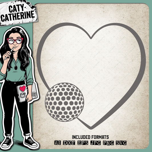 Sports Balls Love Heart Golf – SVG Design by Caty Catherine