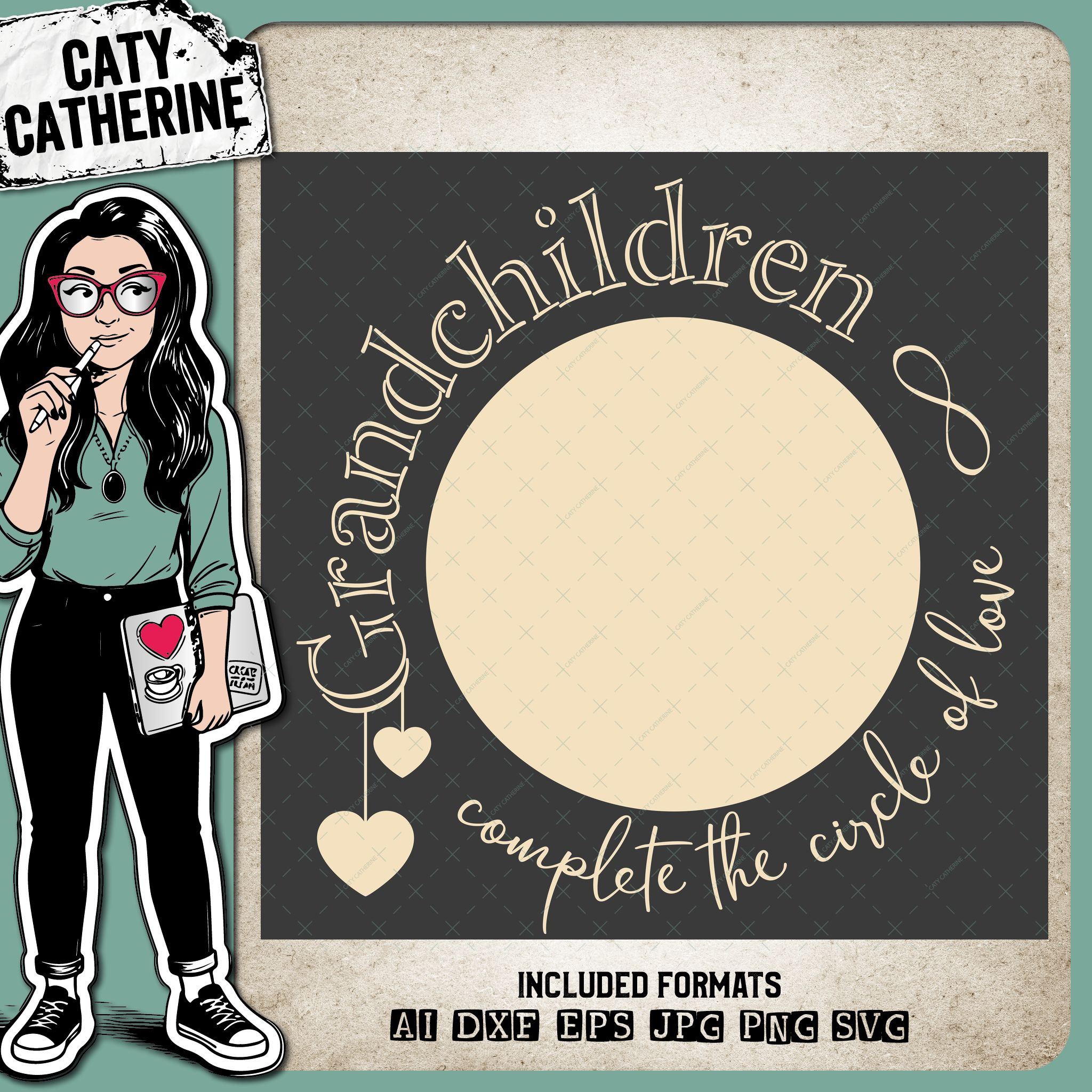 Grandchildren Complete The Circle Of Love – Family SVG Design by Caty Catherine