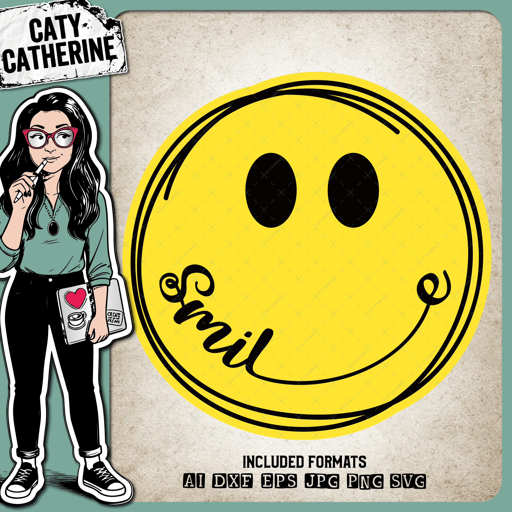 Smiley Face Smile Emoji – Quotes & Sayings SVG Design by Caty Catherine