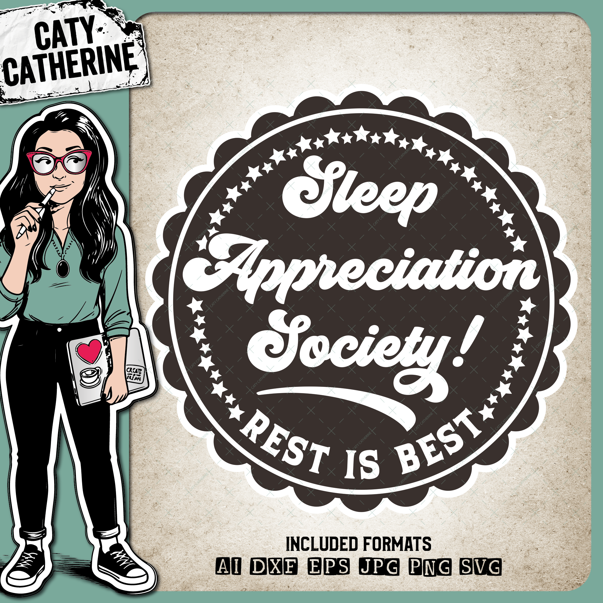 Sleep Appreciation Society Rest Is Best Funny Quote – Quotes & Sayings SVG Design by Caty Catherine