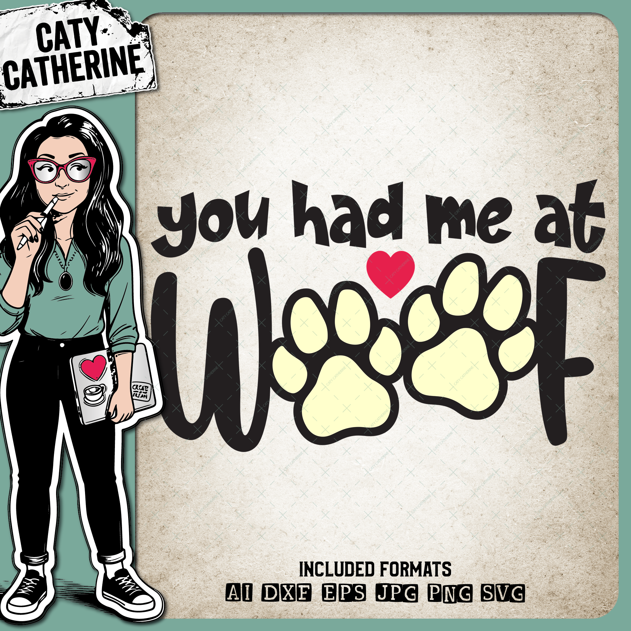 You Had Me At Woof Pet Dog Love Quote – Pets & Animals SVG Design by Caty Catherine