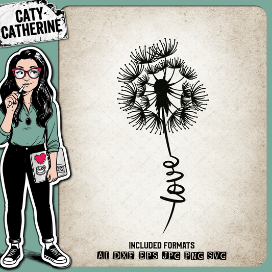 Love Dandelion Graphic – SVG Design by Caty Catherine