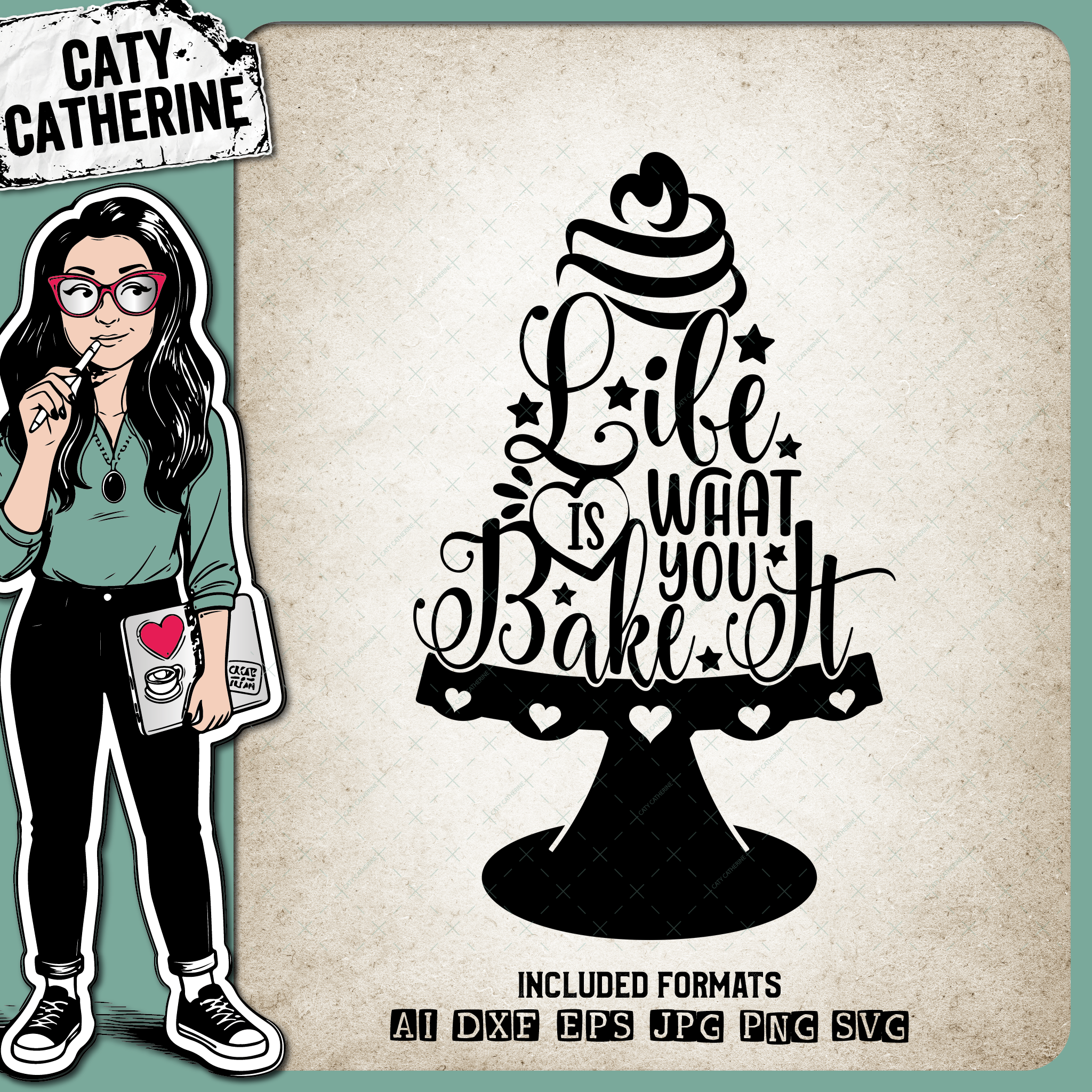Life Is What You Bake It Baking Quote – Quotes & Sayings SVG Design by Caty Catherine