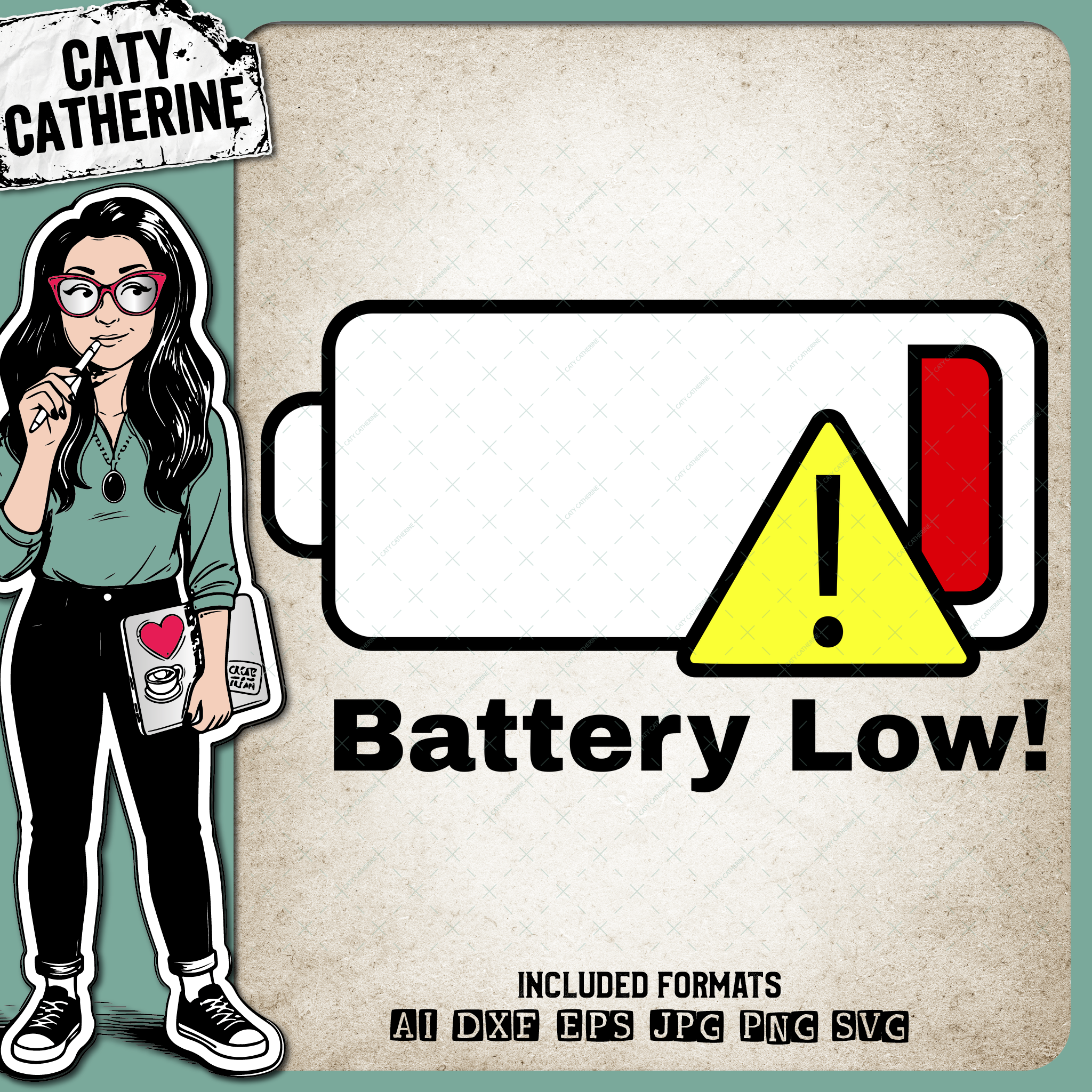 Battery Low Funny Tired Exhausted Quote – Quotes & Sayings SVG Design by Caty Catherine