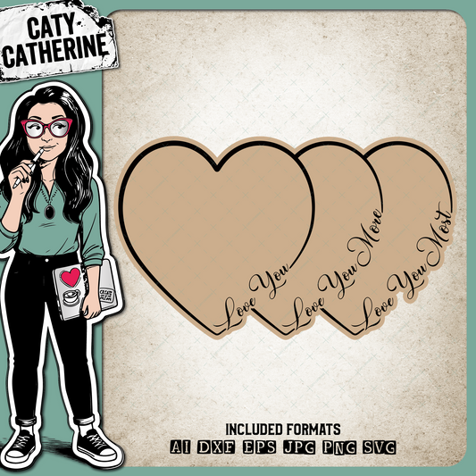 Love You More Most Family Quote Love Heart – SVG Design by Caty Catherine