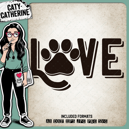 Love Dog Paw Print – Pets & Animals SVG Design by Caty Catherine