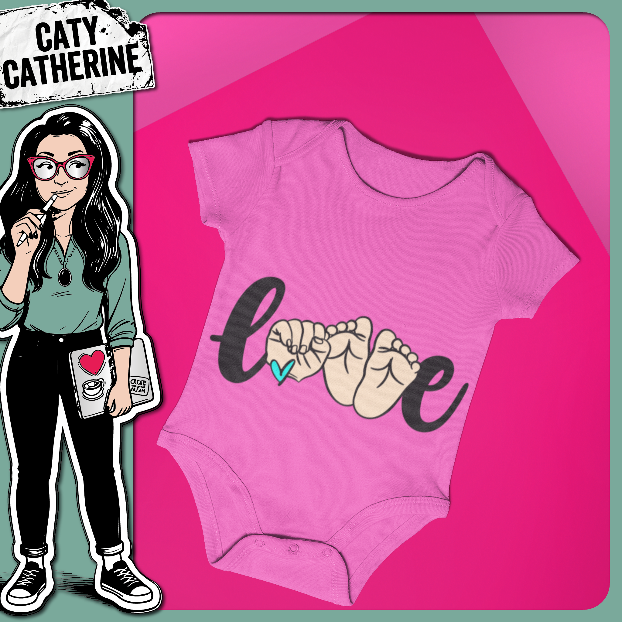 Love Baby Graphic Hand Feet Love Heart – Babies & Kids SVG Design by Caty Catherine