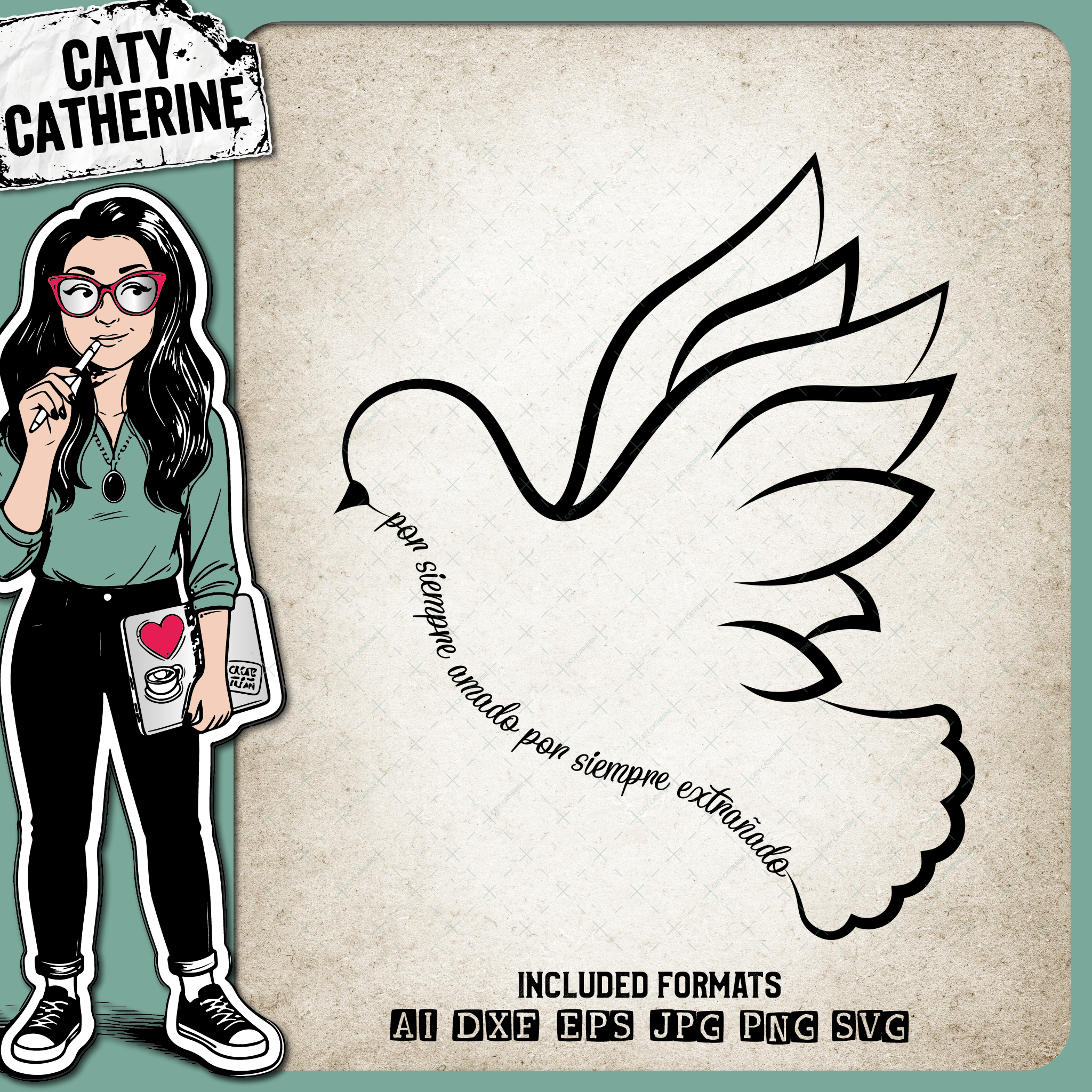 Por Siempre Amado Por Siempre Extrañado Forever Loved Forever Missed Remembrance In Memory Memorial Dove – SVG Design by Caty Catherine