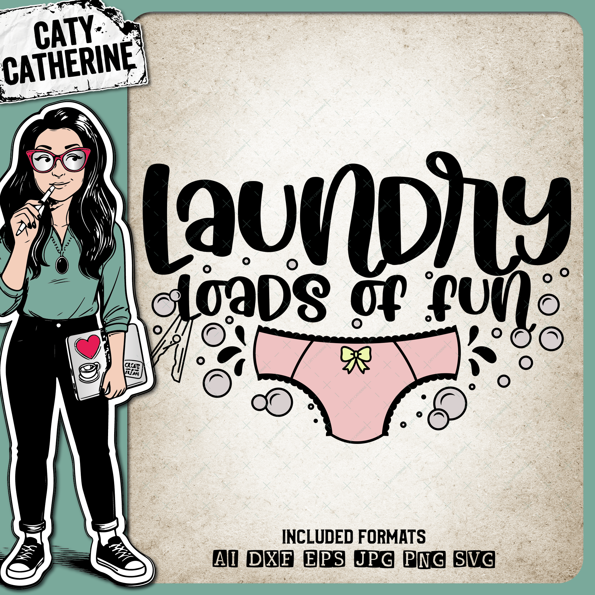 Laundry Loads Of Fun Funny Utility Room Quote – Home Decor SVG Design by Caty Catherine